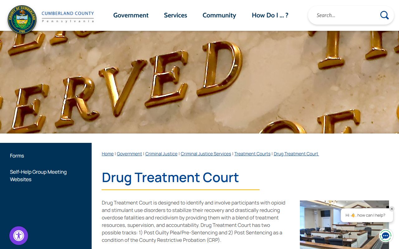 Cumberland County Drug Treatment Court page