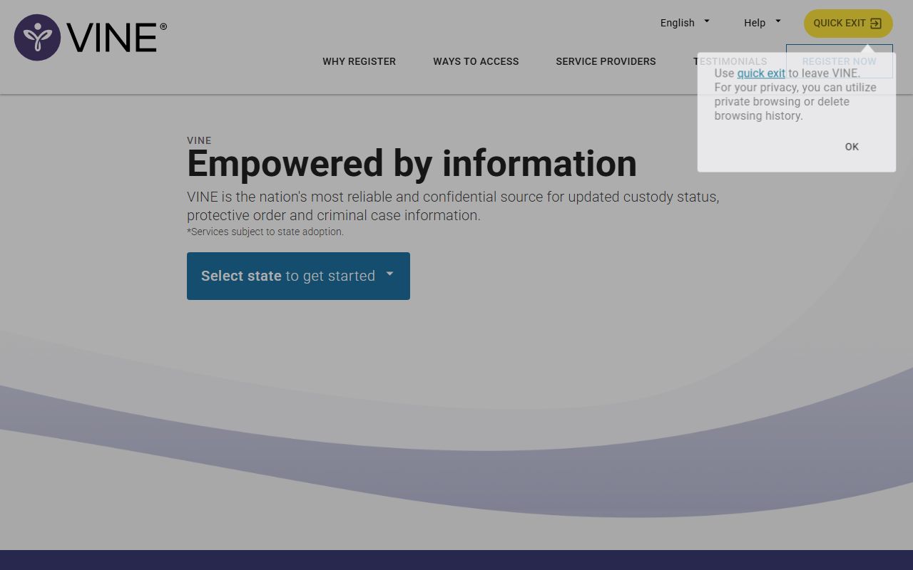 VINELink notifications related to Cumberland County custody status